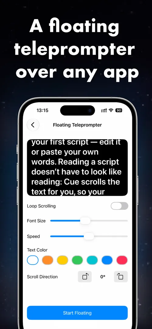 Floating teleprompter