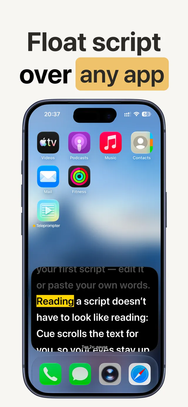 Floating prompter — float your script over any app